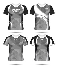 Set of Soccer sport t-shirt layout design poly template and polo shirt vector illustration