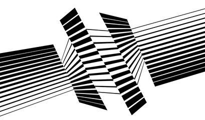 black and white stripe line abstract graphic optical art background