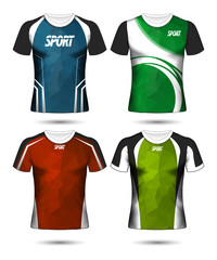 Set of Soccer sport t-shirt layout design poly template and polo shirt vector illustration