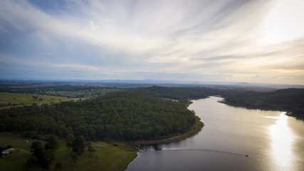 Aerial view of dam