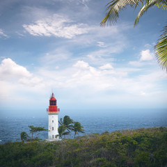 Fototapeta na wymiar Paysage du Phare de l'îlet de Gosier à Grande Terre en Guadeloupe