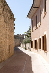 Alcudia, Mallorca, Spain, 2018. The Cami de Ronda walkway around the old quarter in Alcudia, Mallorca