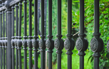 Obraz premium Elements of interior. Steel wrought iron grating