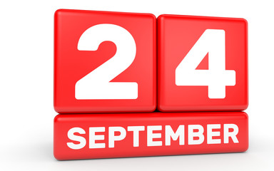 September 24. Calendar on white background.