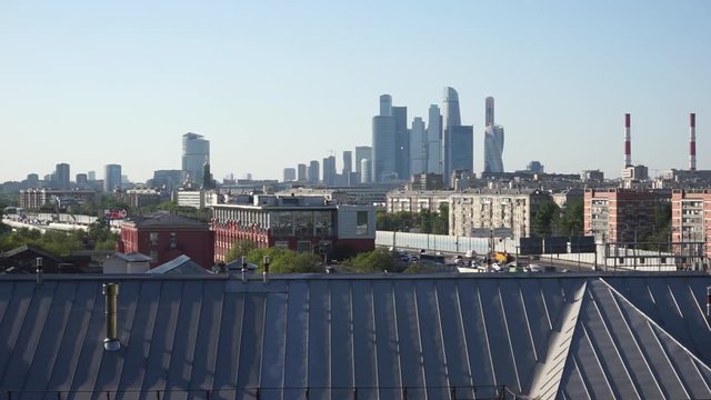 Moscow cityscape from roof