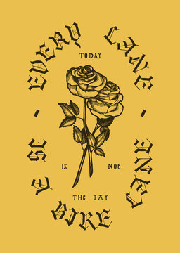 every lane ia a bike lane - roses vintage typography print - not today bicycle t-shirt print