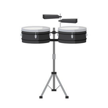 Vector illustration of timbales in cartoon style isolated on white background