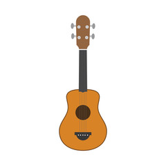 Vector illustration of an ukulele in cartoon style isolated on white background