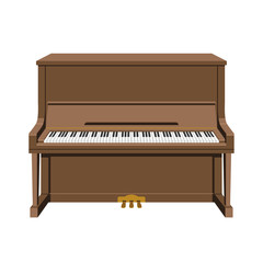Naklejka premium Vector illustration of an upright piano in cartoon style isolated on white background