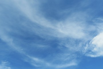 Blue sky with cirrus clouds, natural background