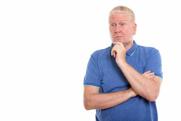 Studio shot of mature man