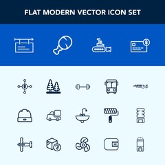Modern, simple vector icon set with hit, road, landscape, sink, forest, exercise, bathroom, tree, business, hat, boat, truck, strike, fashion, money, speed, bus, nature, banner, transport, cap icons