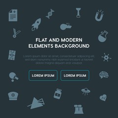 health, science, sports fill vector icons and elements background concept on dark background.Multipurpose use on websites, presentations, brochures and more