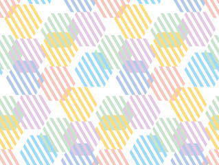 Pale color hexagon pattern seamless pattern for summer projects