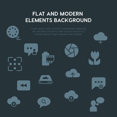 Obraz premium cloud and networking, chat and messenger, video, photos fill vector icons and elements background concept on dark background.Multipurpose use on websites, presentations, brochures and more