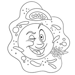 Coloring book. Coloring page. Colouring picture. Fried Egg.