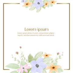 beautiful blossom flower watercolor painting and frame or banner background