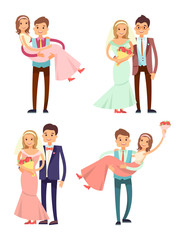 Married Couples Collection Vector Illustration