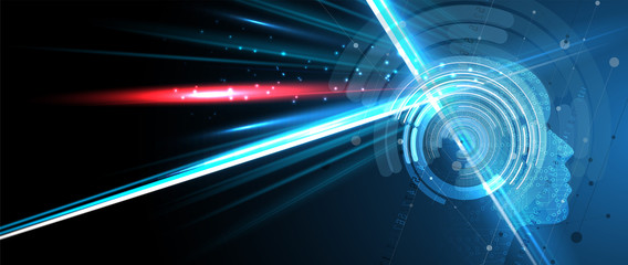 Artificial intelligence. Technology web background. Virtual concept