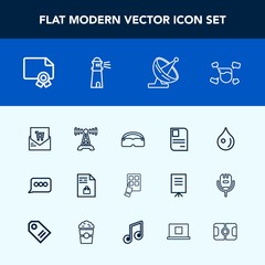 Modern, simple vector icon set with id, list, receipt, retail, water, sea, notebook, modern, mobile, satellite, award, shopping, frame, certificate, diploma, bill, identity, supermarket, sign icons