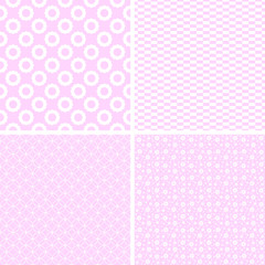 Pastel retro different vector seamless patterns.