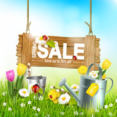 Naklejka premium Spring sale background