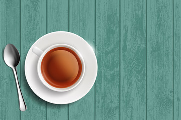 White cup with herbal tea