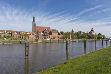 Fototapeta na wymiar Skyline Tangermünde an der Elbe in Sachsen-Anhalt