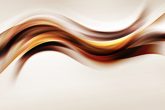 Gold Brown Wave Design Abstract Background