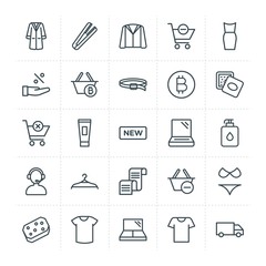 Modern Simple Set of clothes, shopping, beauty and cosmetics Vector outline Icons. Contains such Icons as fashion,  brush,  care,  bikini and more on white background. Fully Editable. Pixel Perfect.
