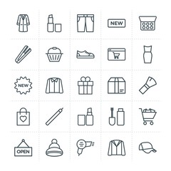 Modern Simple Set of clothes, shopping, beauty and cosmetics Vector outline Icons. Contains such Icons as  sign,  style,  cosmetic,  banner and more on white background. Fully Editable. Pixel Perfect.