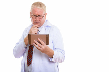 Studio shot of mature man