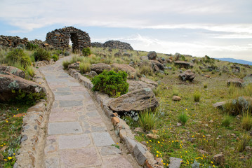 Fototapeta na wymiar Titicaca Island Visit of the beautiful landscapes