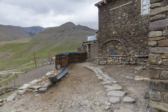 Ancient village of Khinalig in the mountains