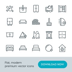 Modern Simple Set of buildings, furniture, housekeeping Vector outline Icons. Contains such Icons as  bubble,  house,  bed,  burn,  giza and more on white background. Fully Editable. Pixel Perfect.