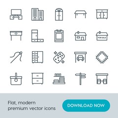 Modern Simple Set of buildings, furniture, housekeeping Vector outline Icons. Contains such Icons as  mechanic,  way,  wooden,  fuel, home and more on white background. Fully Editable. Pixel Perfect.