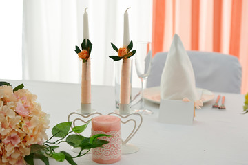Flower decoration of wedding table