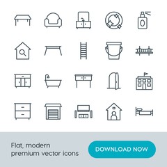 Modern Simple Set of buildings, furniture, housekeeping Vector outline Icons. Contains such Icons as  entrance,  wooden,  architecture and more on white background. Fully Editable. Pixel Perfect.
