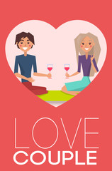 Love Couple Man and Woman Vector Illustration