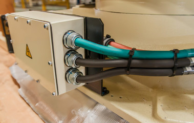 electrical cable at connected to junction box.
