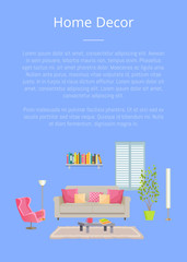 Home Decor Poster with Text Vector Illustration