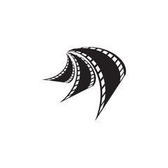 Filmstrip reel logo icon template