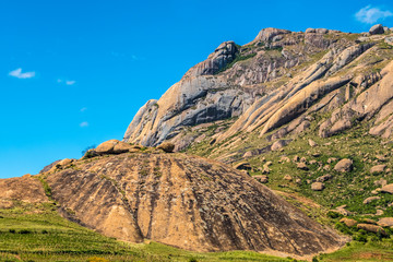 Mesmerizing landscapes along the National Route 7 between Ambalavao and Isalo, Madagascar