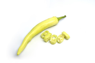 yellow sweet pepper(capsicum) on white background