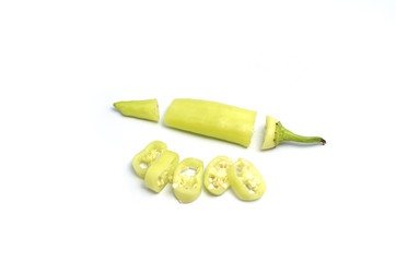 yellow sweet pepper(capsicum) on white background