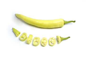 yellow sweet pepper(capsicum) on white background