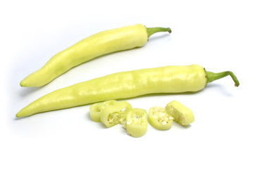 yellow sweet pepper(capsicum) on white background