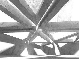 Dark basement empty room interior. Concrete walls