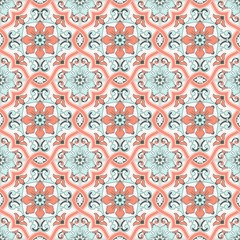 Gorgeous seamless pattern Moroccan, Portuguese tiles, Azulejo, ornaments. Can be used for wallpaper, pattern fills, web page background,surface textures.