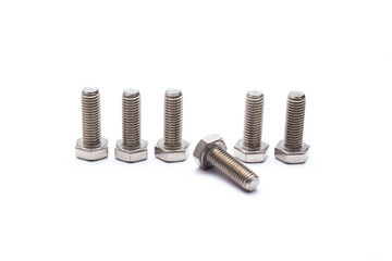 The metal nut on a white background